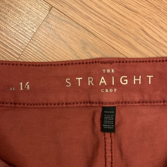 WHBM GUC Brick Red Straight Crop Pants - Picture 3 of 11